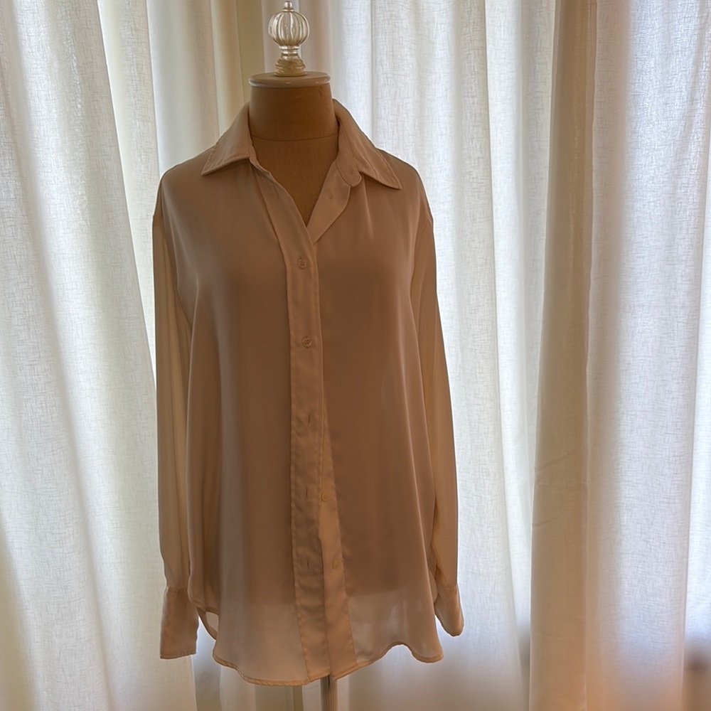 Elegant Cream Button-Up Blouse